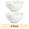 (2 pack) Stoneware Bowl, Grey Marble Collection