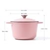 HAWOK Enameled Cast Iron Dutch Oven 1.5-Quart Pink